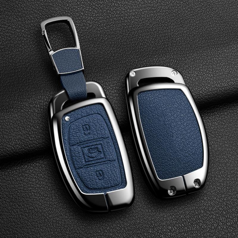 Кожаный держатель для автомобильного ключа из цинкового сплава для Hyundai Tucson Elantra Creta Sonata Ix35 Ix45 I40 I30 I20 I10 Ioniq Accent Creata Брелок