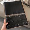 Pearls Silk Scarf Shawls Transparent Mesh Neck Scarves Luxury   Ladies/Girls
