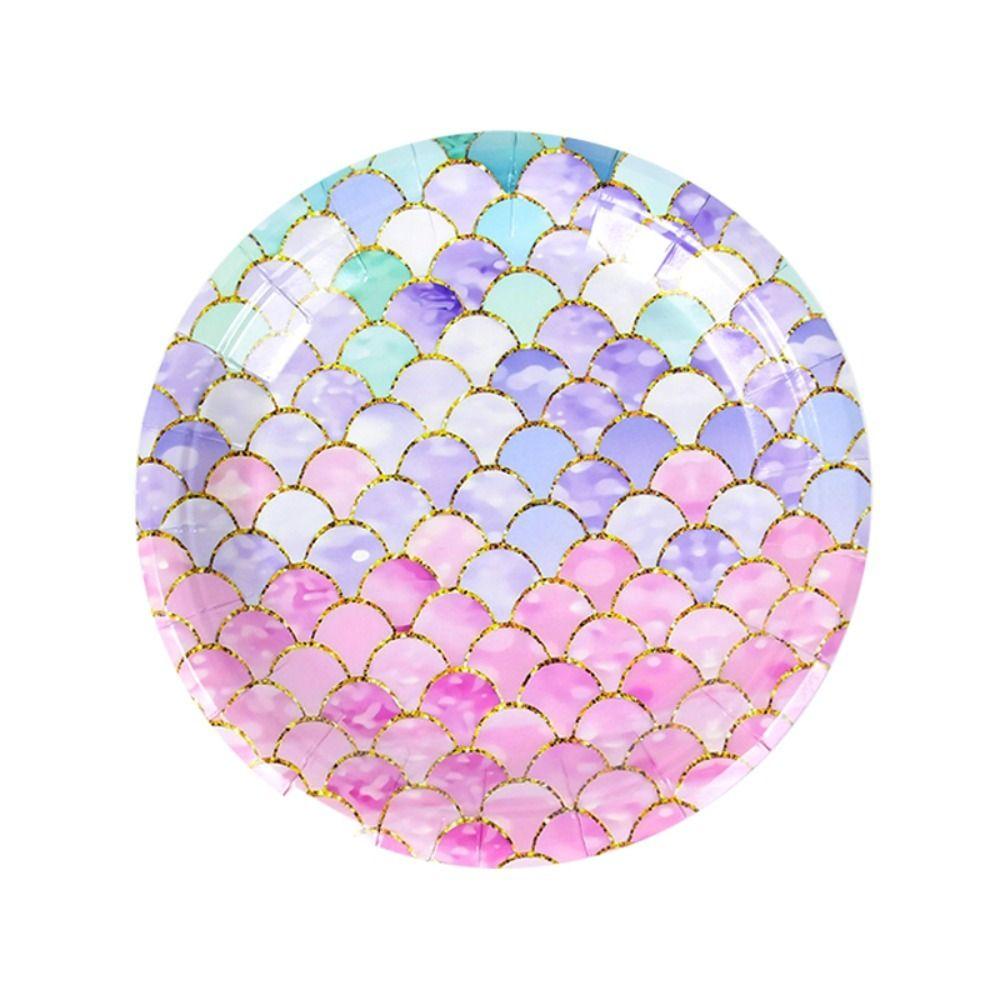 Салфетка для моря, украшения, одноразовая посуда, набор бумажных стаканчиков, бумажная тарелка для вечеринки в стиле Русалочки