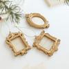 Resin Classic Baroque Frame Christmas Tree Pendant  Golden Square Oval Frame Christmas Hanging Decoration Home Ornaments