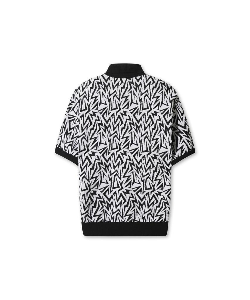 WAAC Men Waacky Illusion Pattern Knit Polo Wmwam26204Bkx