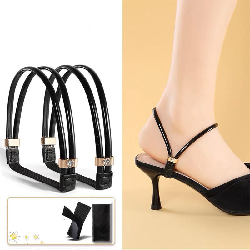 1Pair Shoes Band Anti-loose for Women Shoelaces Anti-drop Heel Straps Belt Drill Elastic Fixed Belts Rhinestone High Heels