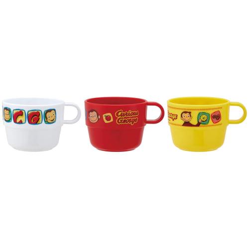 Skater Детские стаканчики для складывания, набор из 3 штук, дизайн с Любопытным Джорджем, сделано в Японии, KS31-A