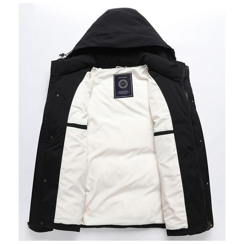 Пуховик мужской зимний 90-й пух, белый утиный пух, мужская повседневная теплая куртка-хлеб, антихолодная модная короткая куртка с капюшоном
