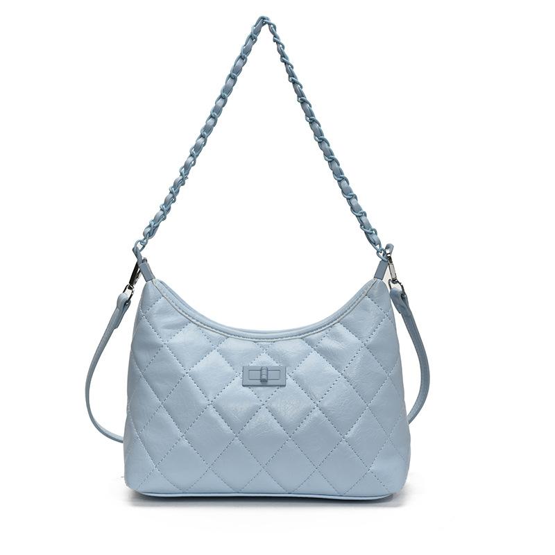 Весенне-летние новинки модная маленькая сумка-подмышка с ромбовидной цепочкой в стиле маленького аромата, женская универсальная для работы, в иностранном стиле, повседневная, однотонная