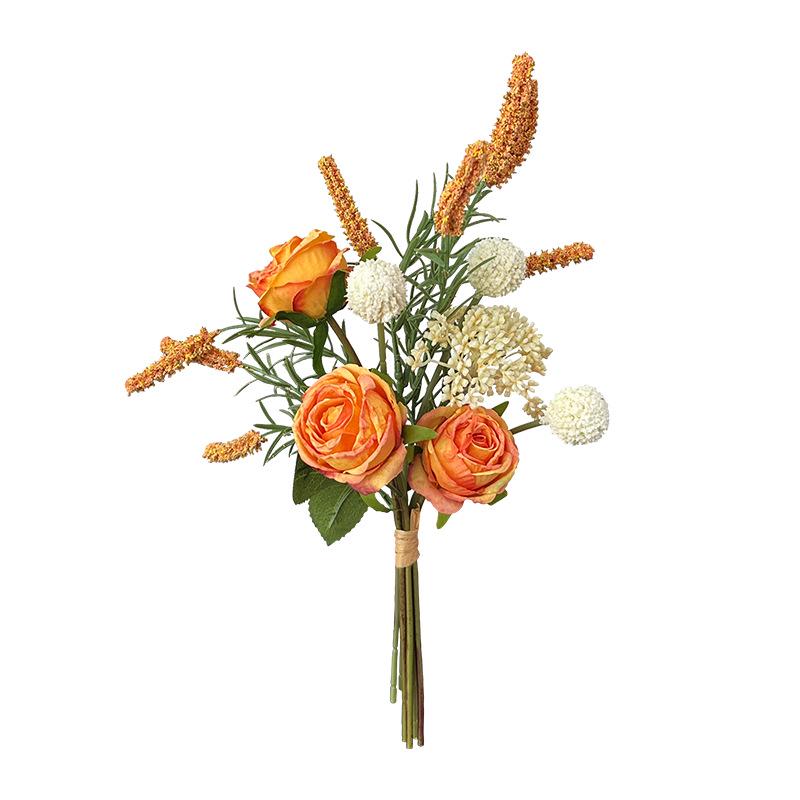 Premium Hand-Tied Autumn Silk Flower Bouquet for Living Room and Dining Decor, Photography Props