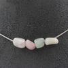 Stones and Minerals. Necklace 4 Beryl Morganite Beads from Brazil. Stainless Steel Chain Necklace Women Men. Custom Size