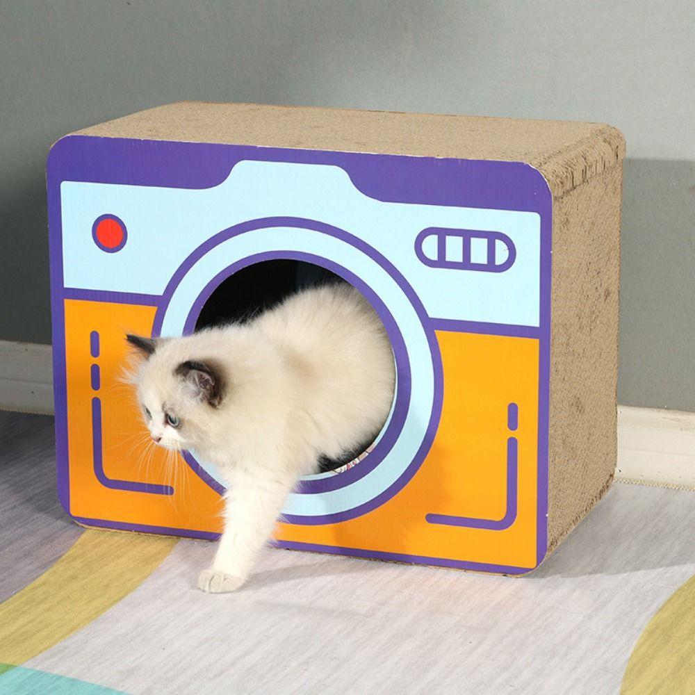 Гофрированная бумажная когтеточка для кошек, мультяшная кошачья коробка, кошачья игрушка из гофрированной бумаги Self Happy