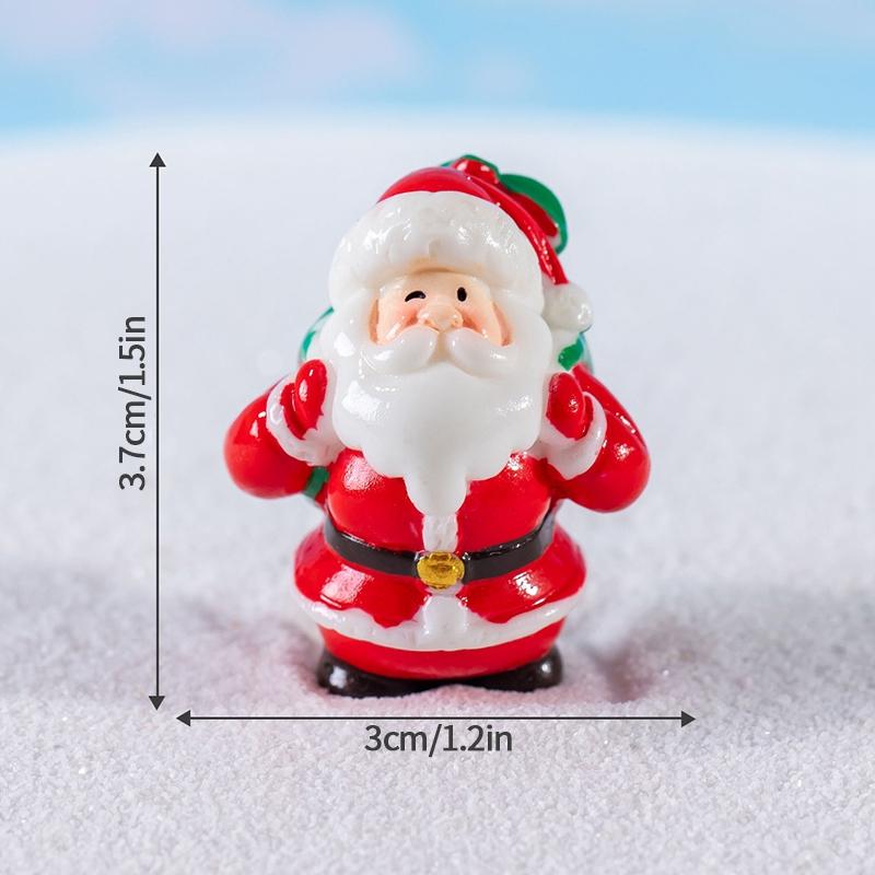 Christmas Decorations Resin Miniature Figurines Mini  Santa Claus Snowman Xmas Tree For Xmas Goodie Bag Fillers Party Favors