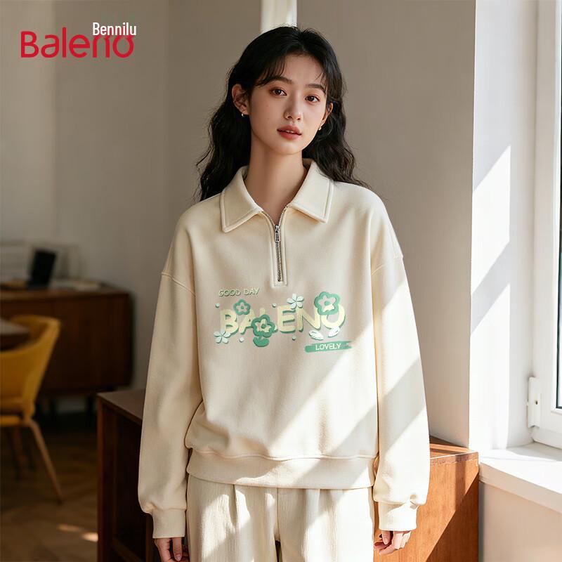 Baleno Women's Printed Half-Zip Polo Neck Sweatshirt