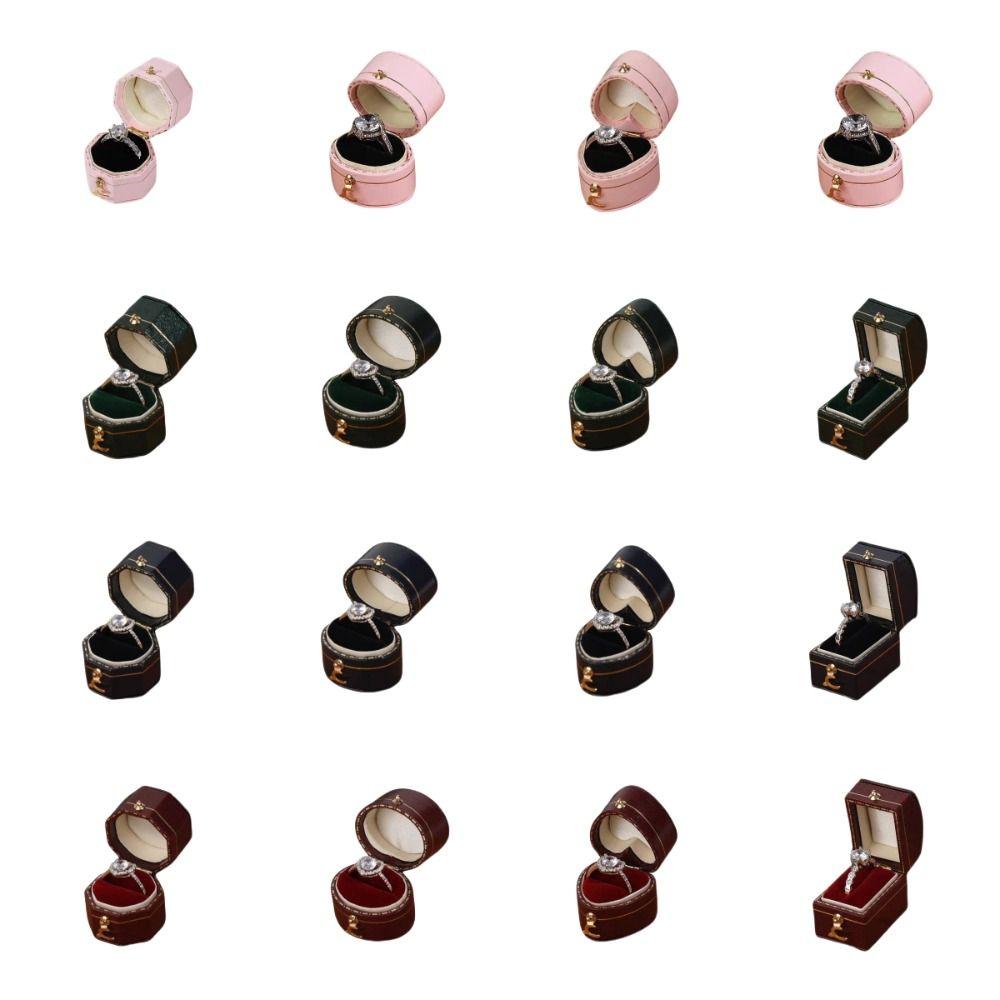 Exquisite Engagement Ring Box Display Holder Jewelry Storage Box Small Ring Bearer Box  Unisex