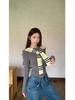 Women's Autumn Korean-Style Fitted Top: Versatile, Waist-Cinching Base Layer with Long Sleeves and Short Length.