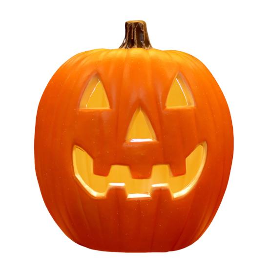 Halloween Pumpkin Lantern Spooky LED Light Up Pumpkin Figurine for Indoor Outdoor Halloween Tabletop Decor