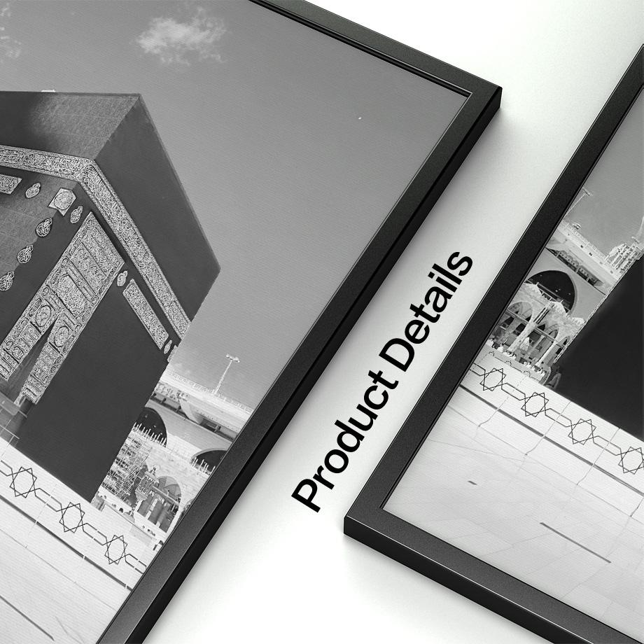 Черно-белая настенная живопись на холсте Мекка Кааба Святая мечеть Исламское Писание Домашний Декор в гостиную Плакаты с принтом Настенная картина