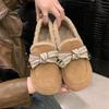 Зимние пушистые туфли зимние ретро Birkenstocks на плоской подошве с мягкой подошвой верхняя одежда велюровые теплые хлопковые туфли