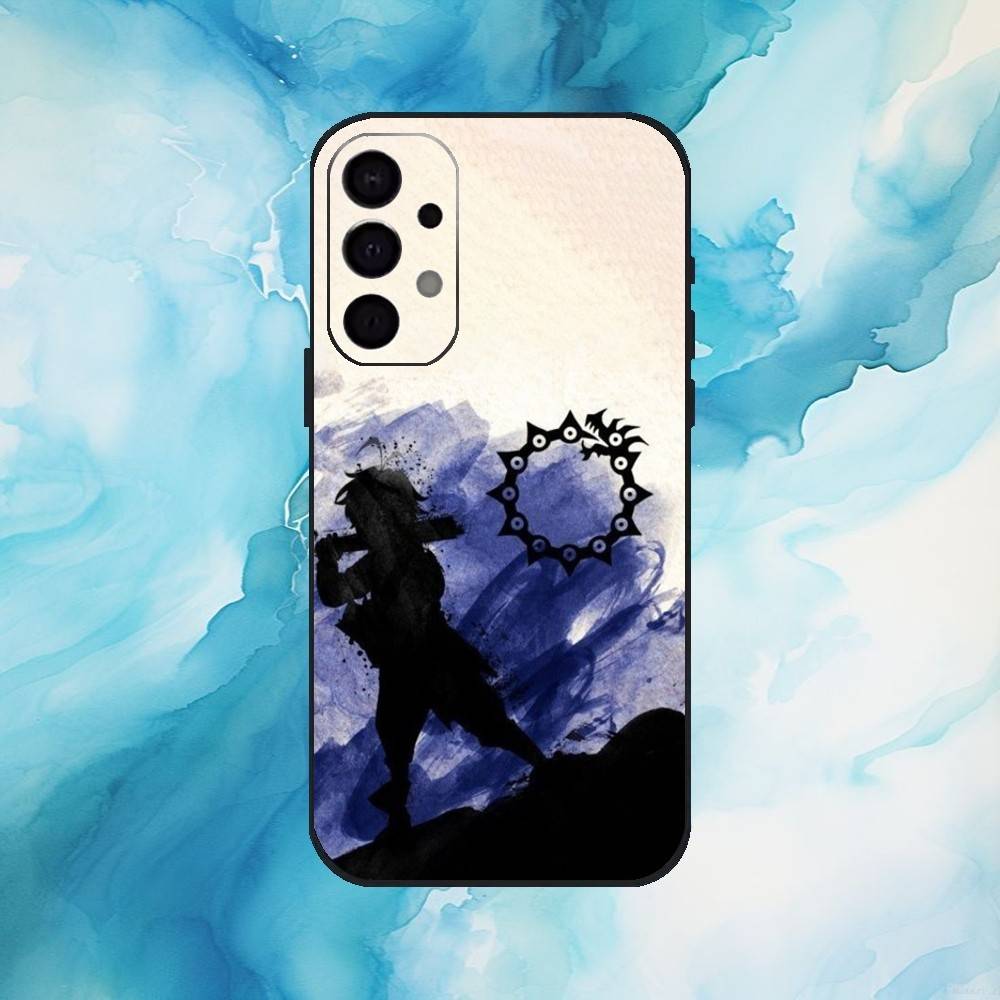 Seven D-Deadly Sins Meliodas Phone Case For Samsung S 25,24,23,22,30,21,10,9,Ultra,Plus,Lite,FE,4,5 G Soft Black Case