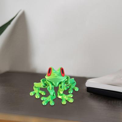 3D-печатная магнитная лягушка, шарнирная лягушка с подвижными суставами, гибкая игрушка для снятия стресса в виде животного для домашнего офиса, холодильника, украшения стола