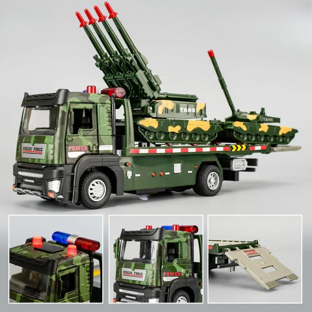 1:32 Тип ZTZ-99 Модель Транспортера Танков Игрушечный Автомобиль Сплав Литье Под Давлением Транспортные Средства Металлический Кузов Звук Свет Резиновые Шины Игрушки для Детей