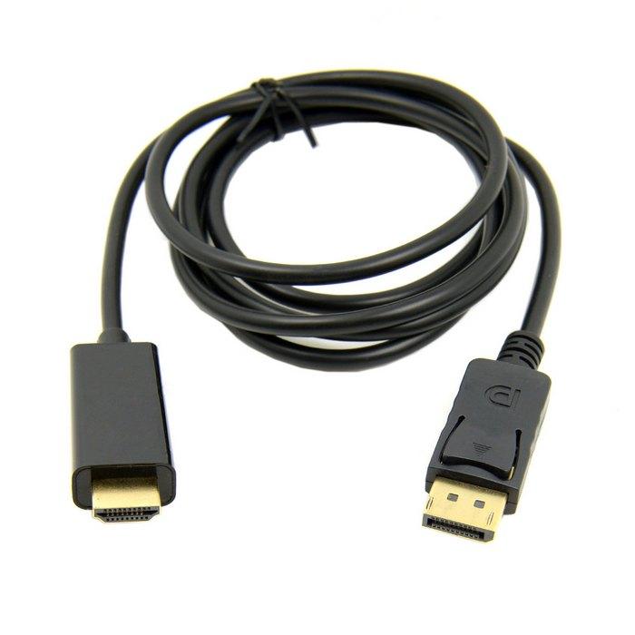 1.8M Gold Color Plated Male To Male DisplayPort To HDMI Adapter Cable