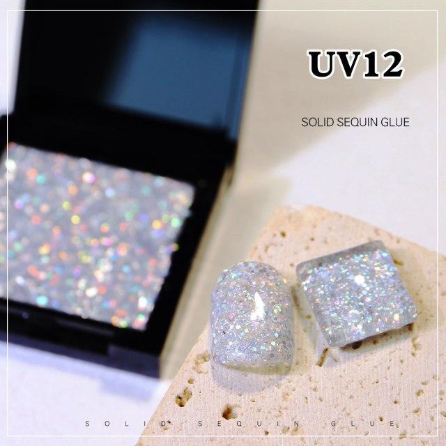 УФ твердый клей с блестками, стильный лак для ногтей, клей для фототерапии, твердый блестящий клей с блестками, аксессуары для ногтей