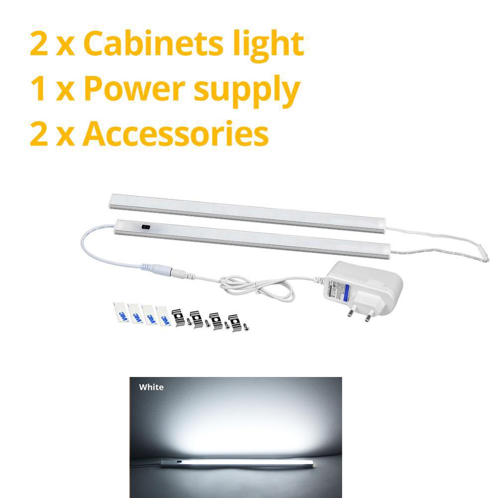 EU Power Supply LED Light Under Cabinet Light Bar Lamp Lumiere LED Closet Light 12V Hand Sweep Lights Motion Sensor Bedroom Kitchen Light