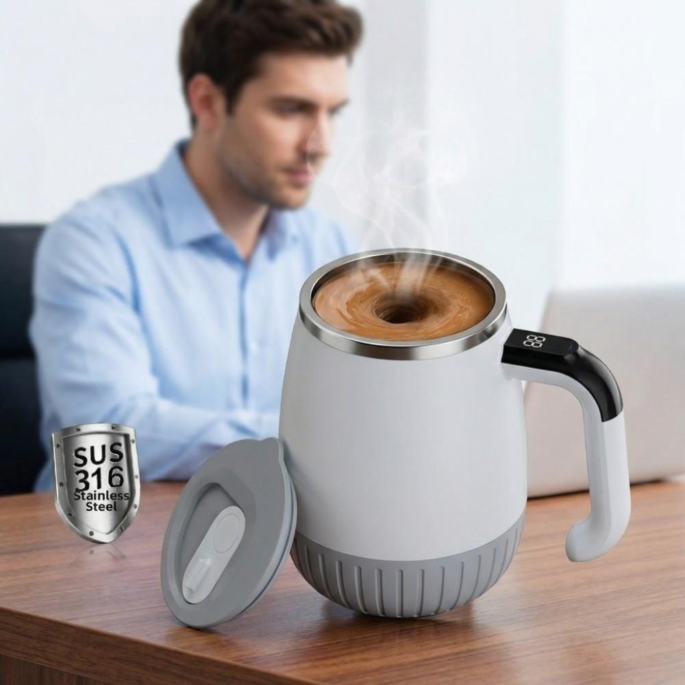 316 Stainless Steel Electric Mixing Mug Smart Magnetic Mixer Coffee Mug Milk Blending