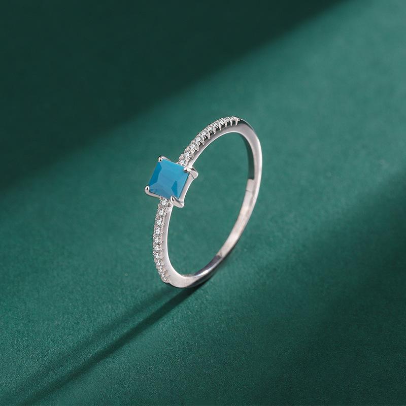 Классическое кольцо с двенадцатью звездами, красочное квадратное кольцо с полным цирконом для женщин, оригинальное стерлинговое серебро, подарок на день Святого Валентина, ювелирные изделия