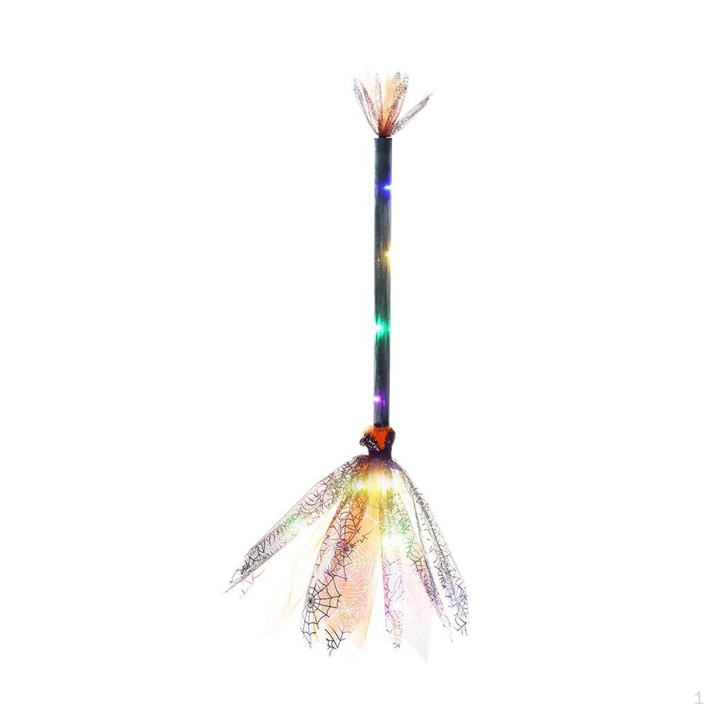 Светодиодная метла на Хэллоуин, украшение для метлы, декоративный аксессуар для костюма, реквизит для косплея
