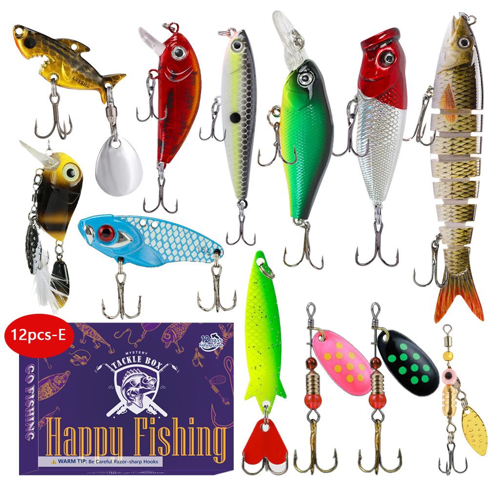 Metal 12 Luya Bait Blind Box Set Hooks Mino Rotating Sequin Multi-section Fish 230g Full Water System for Carp Bass Marlin Lake