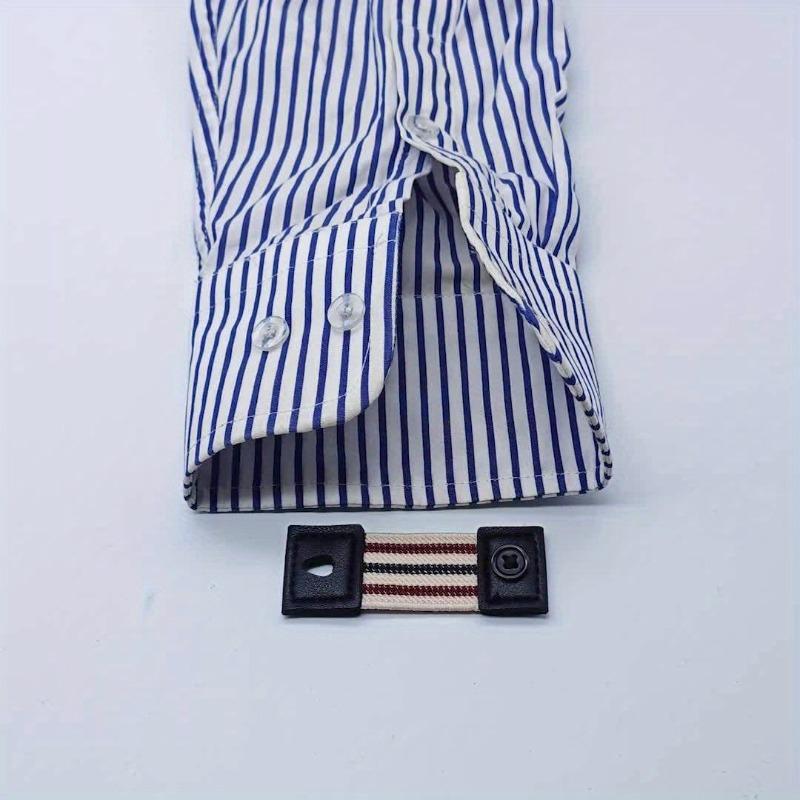 Регулируемые эластичные повязки на рукава рубашки с нескользящими держателями манжет - Застежка на фиксированную пуговицу для мужской формальной и повседневной одежды