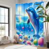 Дельфин в волне Занавеска для ванной Занавеска для душа для ванной Водонепроницаемая с 12 крючками Домашний декор Бесплатная доставка