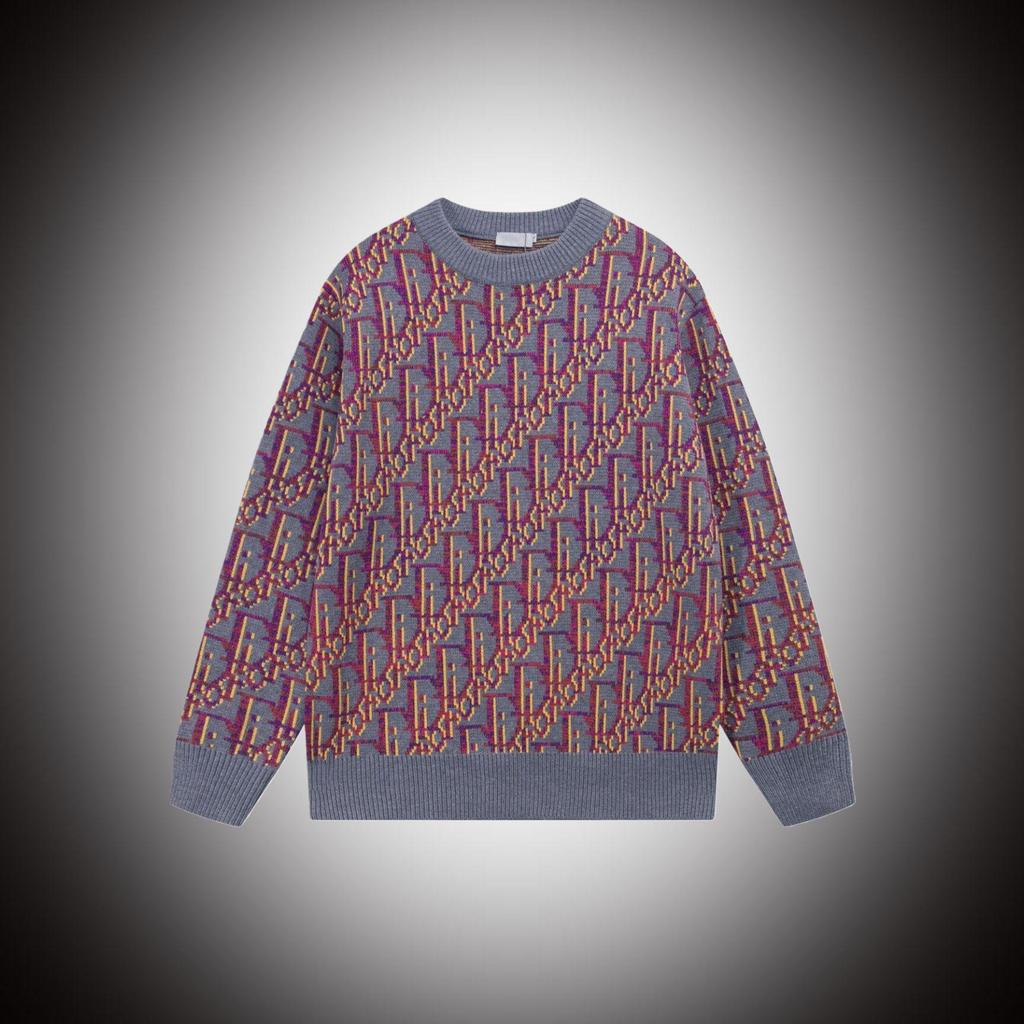 Унисекс джемпер D Brand из жаккардовой шерсти - С круглым вырезом, свободного кроя для осени/зимы