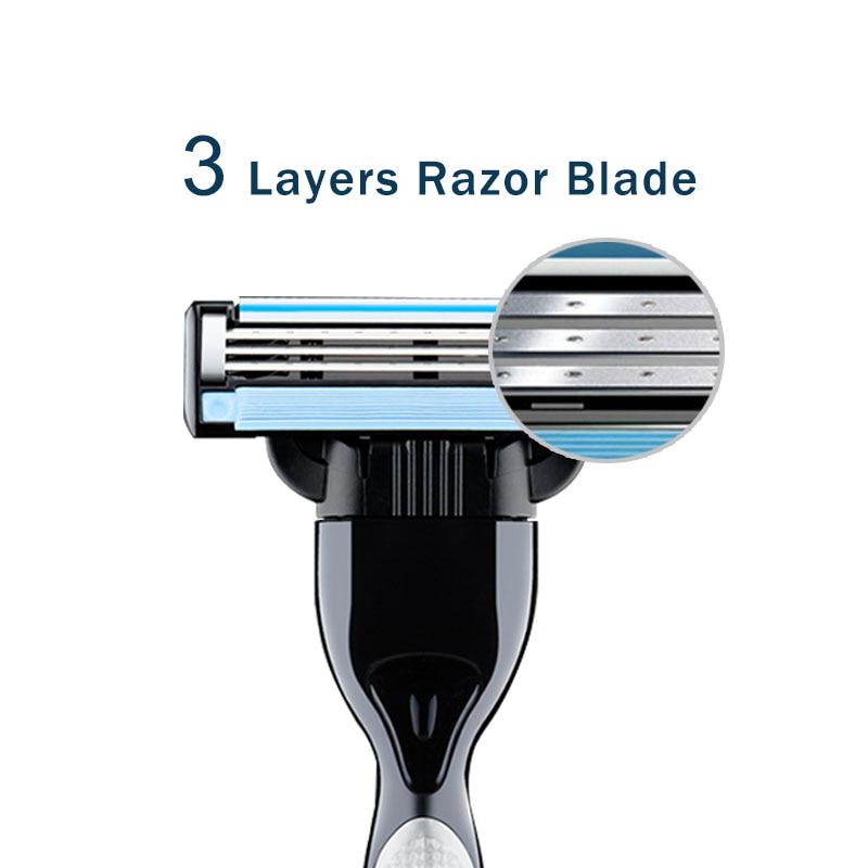 20PCS Shaving Cassettes For 3 Layers Replacement Heads Stainless Steel Razor Blades