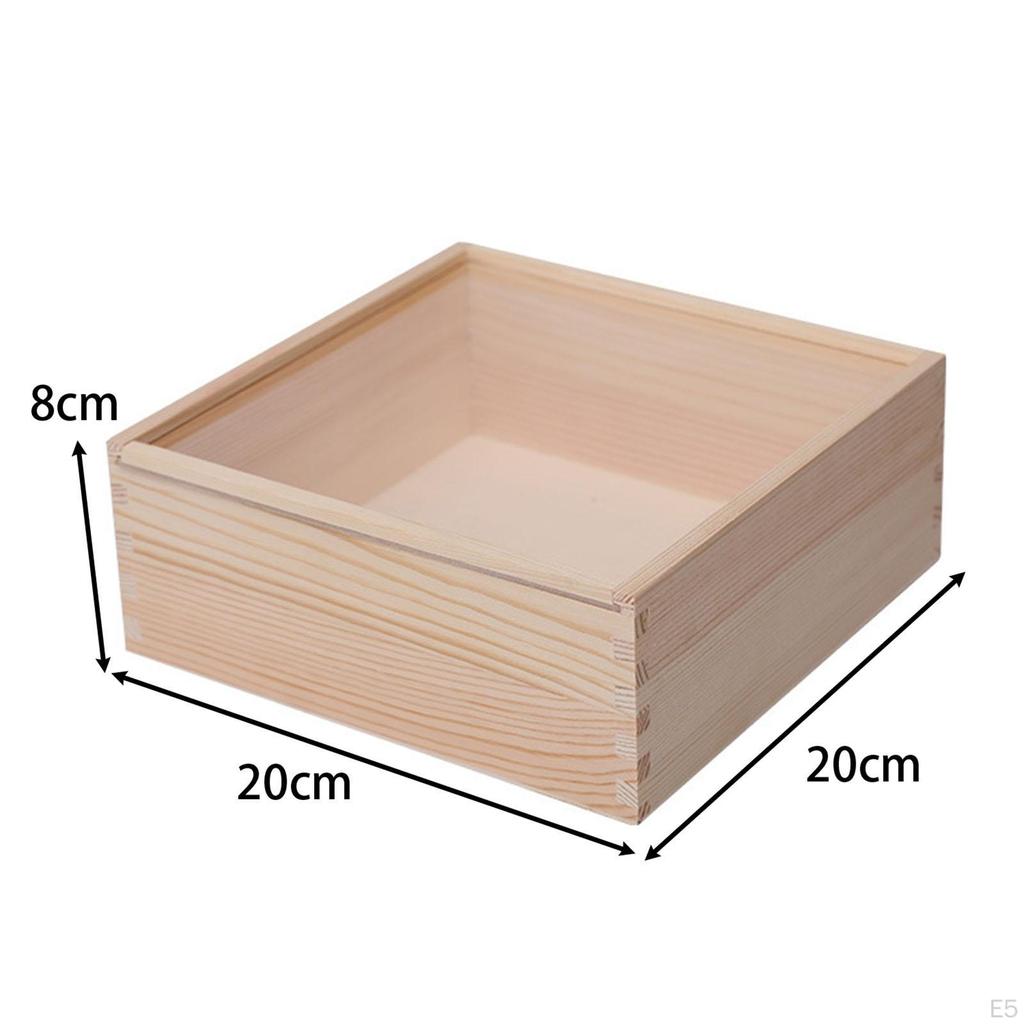 Wooden Box Craft Gift Desktop Candy Display Storage Container Jewlery Organizer