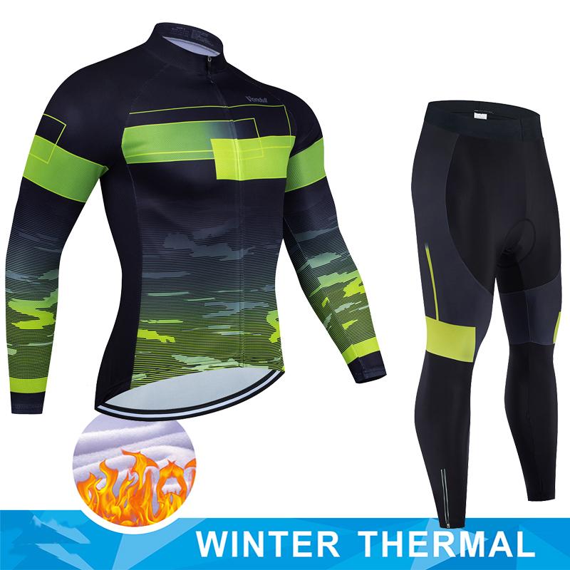 2026 Winter Fleece Warm Winter Thermal Fleece Cycling Jersey Set Man's Long Sleeves Cycling Kits Mountain Bike Jersey Road Bike Cycling Suit