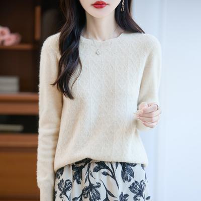 Женский кашемировый свитер Qinghe Cashmere 30% кашемир 70% шерсть Осень и Зима Пуловер Теплый и Модный