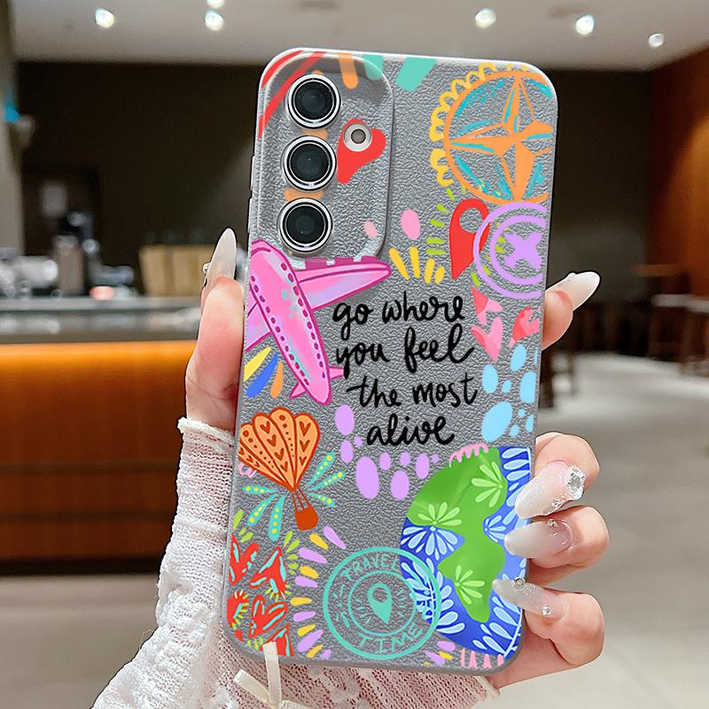 Чехол с мультяшным узором "Огненный шар" для Samsung Galaxy A57 A37 A17 A56 A36 A26 A16 A55 A35 A15 A54 A34 A14 5G Силиконовый чехол с текстурой кожи