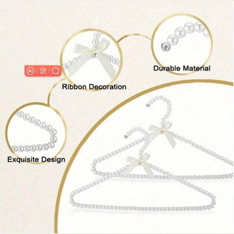 Пластиковая белая вешалка с бусинами из искусственного жемчуга, вешалка для хранения одежды, для сушки, для хранения пальто, рубашек, пижамных брюк, свадебных платьев, юбок, домашний декор, осень