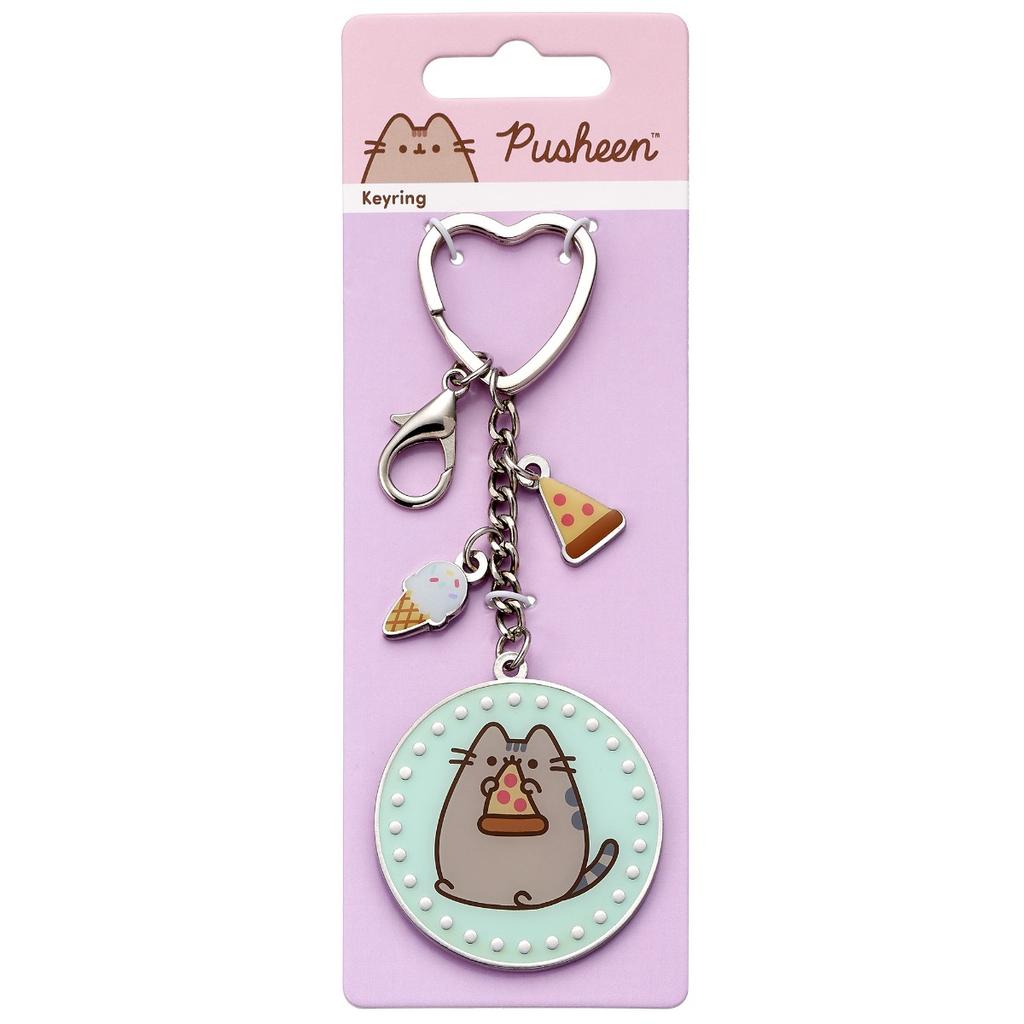 Pusheen the Cat Pizza Keyring with mini Charms