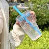 Bowknot Pattern Cold Drinking Cup 450ml Car Tumbler Cup Simple Water Bottle  for Students