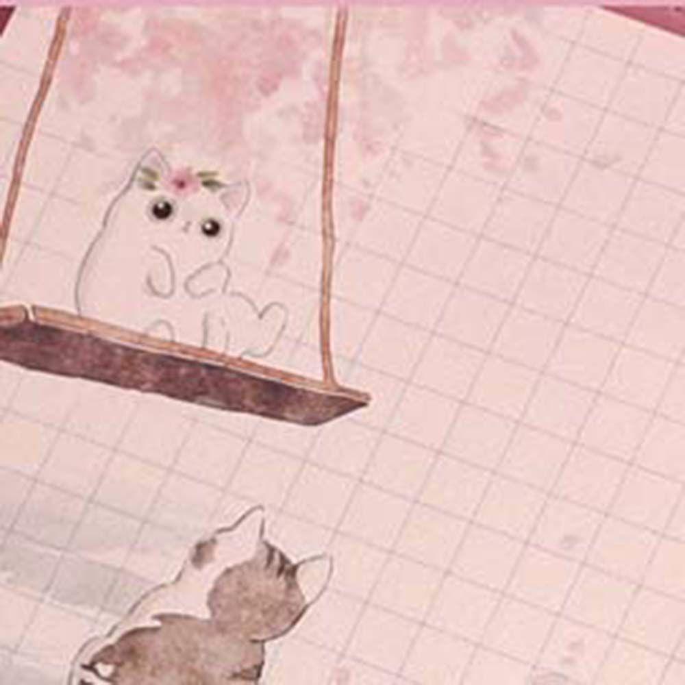 Страницы в клетку Страницы для блокнота-рефилла A6 80 листов Страницы для блокнота на кольцах Внутренние страницы Сакура и кошка