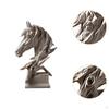 Статуэтка из смолы для домашнего декора, подарочная статуэтка в виде головы лошади, офисный стол, шкаф, серый