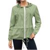 Women's Fashion Solid Color Zipper Hoodie Outdoor Hiking Rainproof Jacket