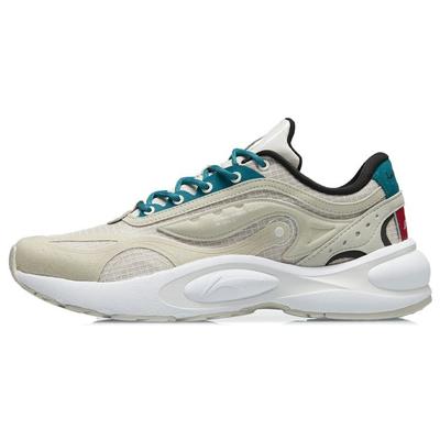 Li Ning V8 спортивные амортизирующие прочные низкие кроссовки для бега мужские кроссовки серые белые ARHR039-3