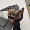 2024 Winter New Plaid Cloth Bag Fashion Casual Shoulder Bag Commuter Simple Crossbody Bag Retro Women's Bag Red Plaid Coffee