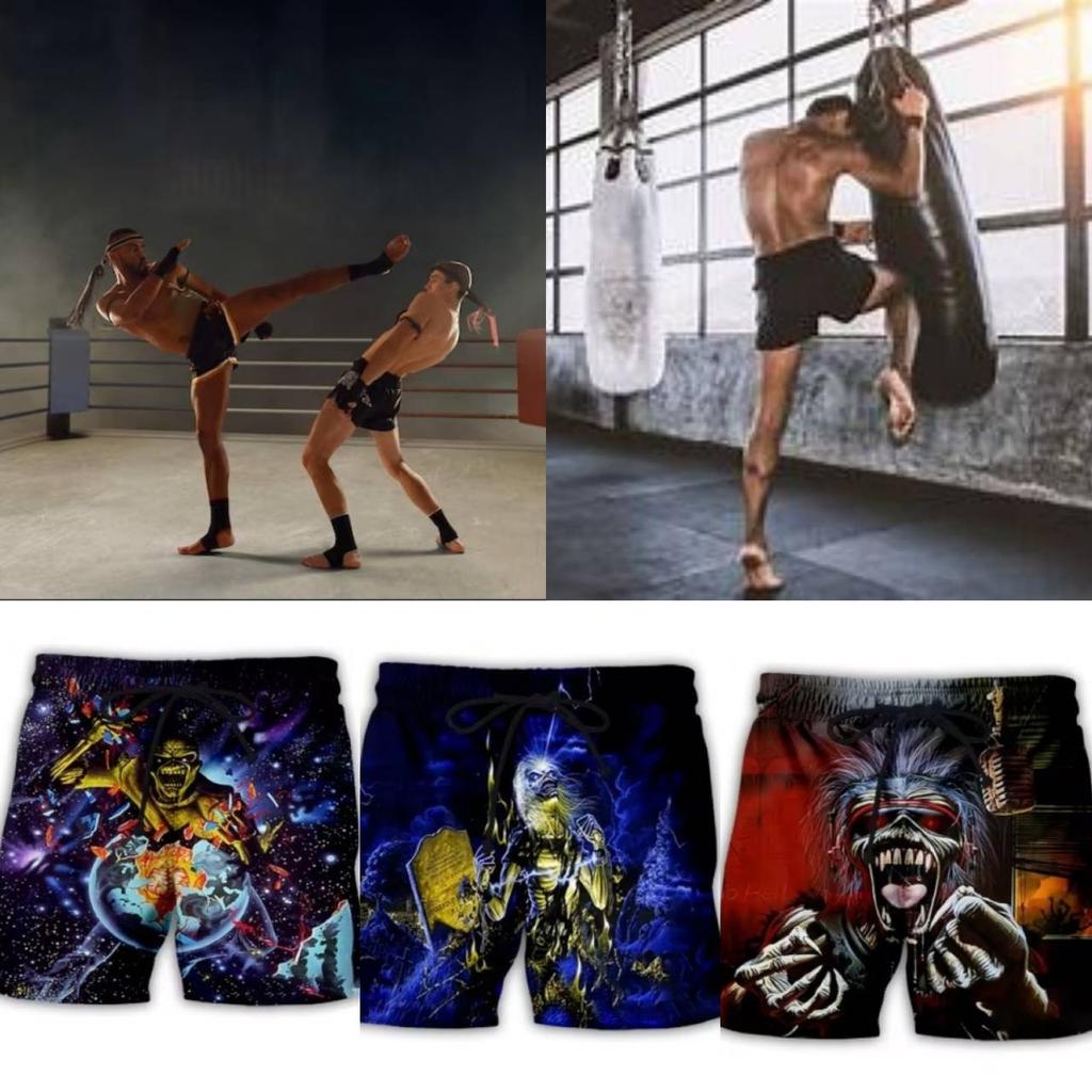 Retro Vintage Skull Skeleton Ghost Horror Gothic Boxing Muay Thai Kickboxing Shorts 3D Print Training Unisex Men Women Fitness Gym Sport Workout