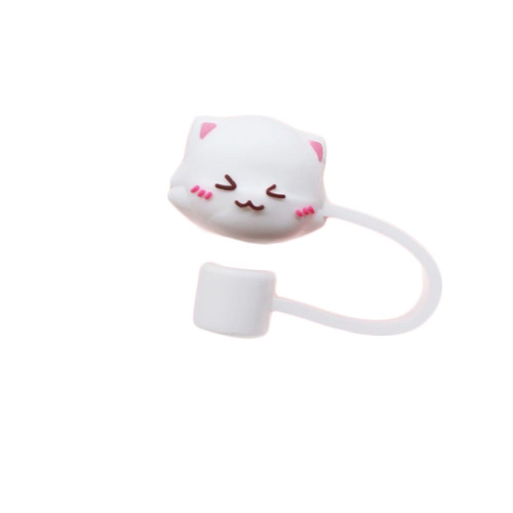 Cute Cartoon Silicone Drinkware Splash Proof Straw Topper Dust Cap Straw Cover Cup Accessories