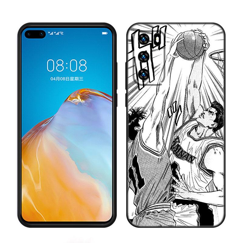 Anime Slam Dunk Black Silicone Phone Case For Huawei P10 P20 P30 P40 Lite P50 P60 Art P50E P Smart Z 2018 2020 2021 Pro 2019