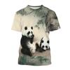 Summer  Selling Fashion 3d Printed T-shirt Cute Panda Design Casual Short Sleeved Comfortable Top