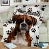 1PC Custom Name Boxer Dog Print blanket versatile,all-season throw suitable for the living room,bedroom,camping,travel,and gift